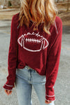 Explore More Collection - Football Round Neck Long Sleeve Sweatshirt