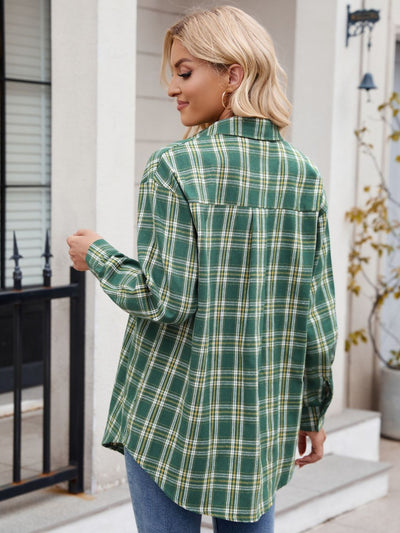 Explore More Collection - Plaid Button Up Long Sleeve Shirt