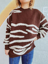 Explore More Collection - Contrast Round Neck Long Sleeve Sweater