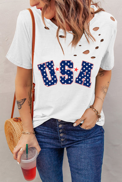 Explore More Collection - USA Round Neck Short Sleeve T-Shirt