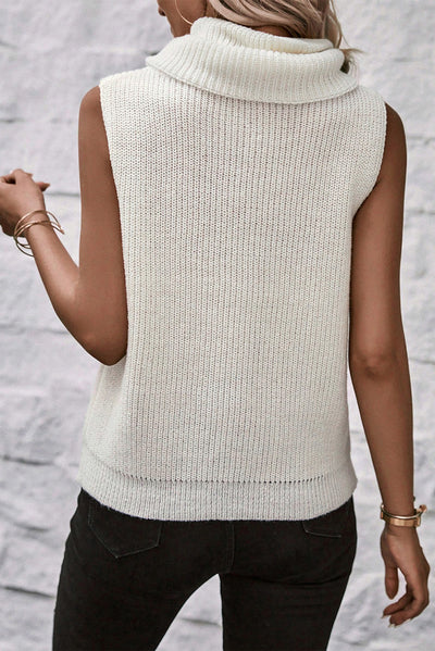 Explore More Collection - Central Seam Turtleneck Sleeveless Sweater Vest