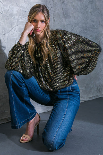 Explore More Collection - HOPE YOU REMEMBER SEQUIN TOP