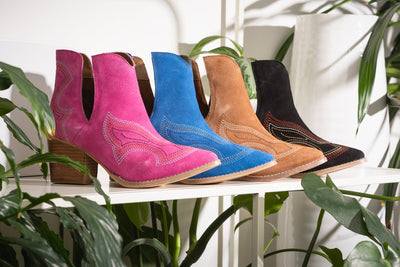 Explore More Collection - Journee Ankle Boots in Magenta