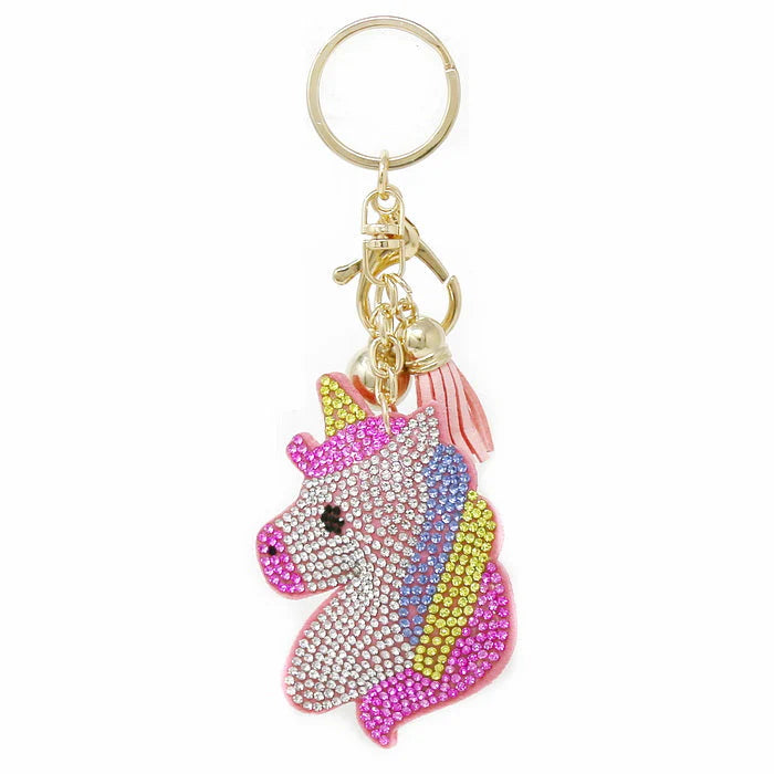 Unicorn Rhinestone Tape Keychain