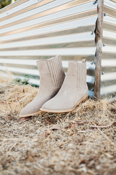 Explore More Collection - Leonor Suede Ankle Boot in Taupe