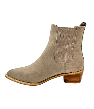 Explore More Collection - Leonor Suede Ankle Boot in Taupe