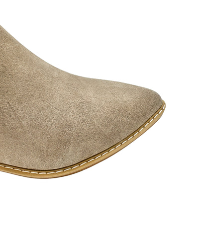 Explore More Collection - Leonor Suede Ankle Boot in Taupe