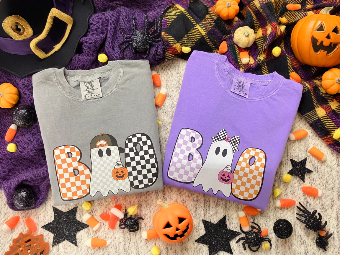 Explore More Collection - Boy & Girl BOO Ghost Graphic Tee