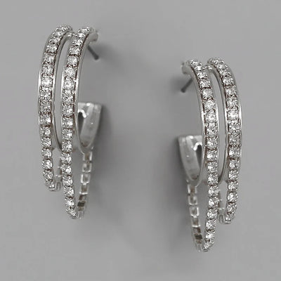 Glass Stone Embellished Drape Earrings - Choose Color