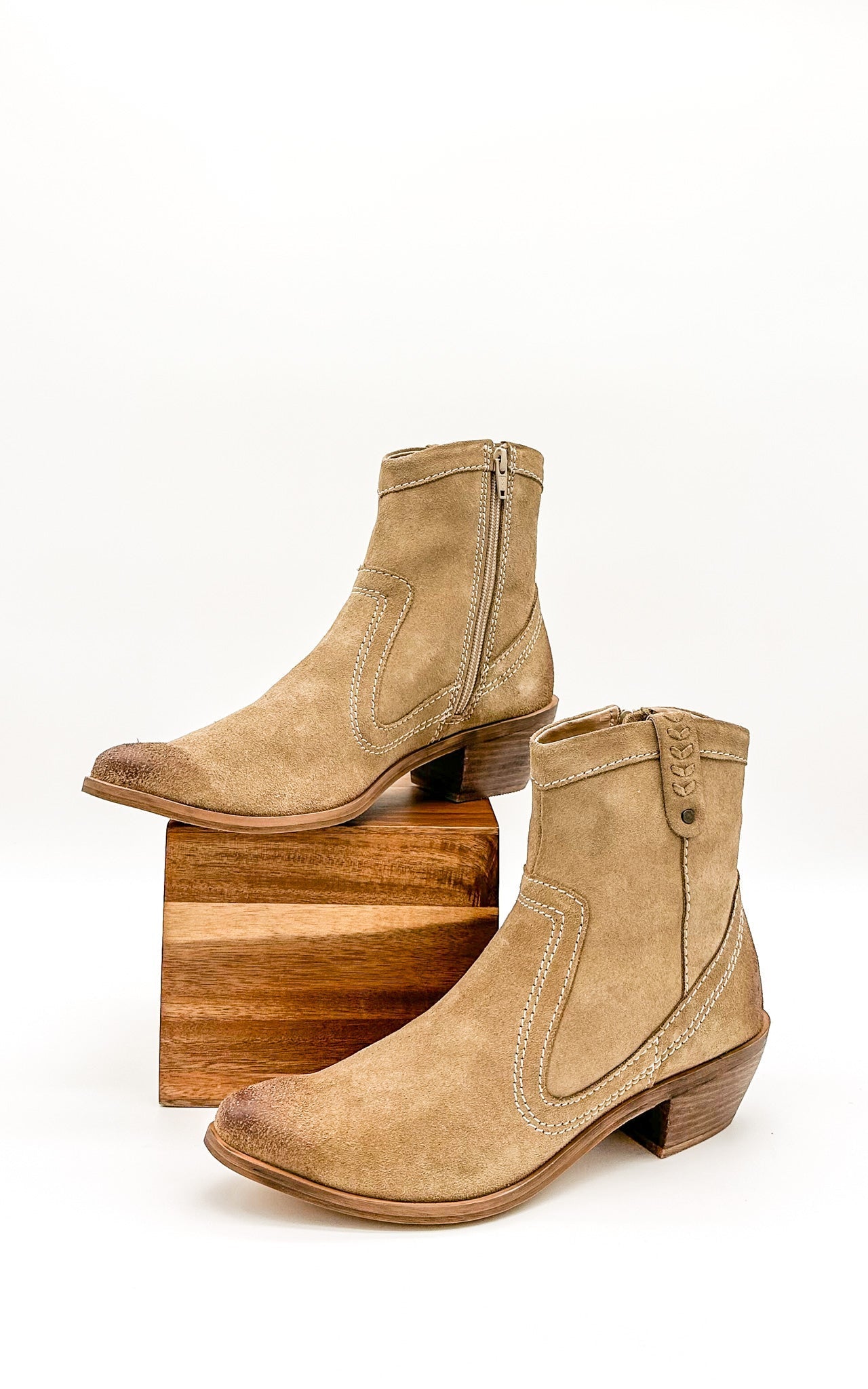 Explore More Collection - Smithy Suede Ankle Boot in Tan