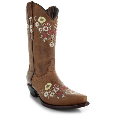 Explore More Collection - Women's Snipped Toe Western Boots | Floral Showstopper Cowgirl Boots (M50044)