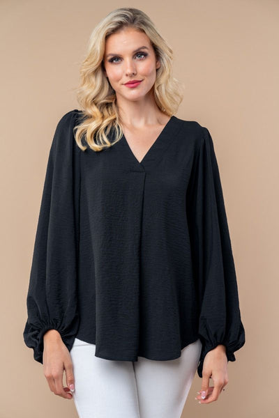 Gayle - A V-Neck Long Sleeve Top