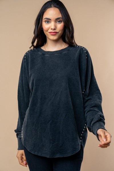 Meredith - Knit Top with Stud Details