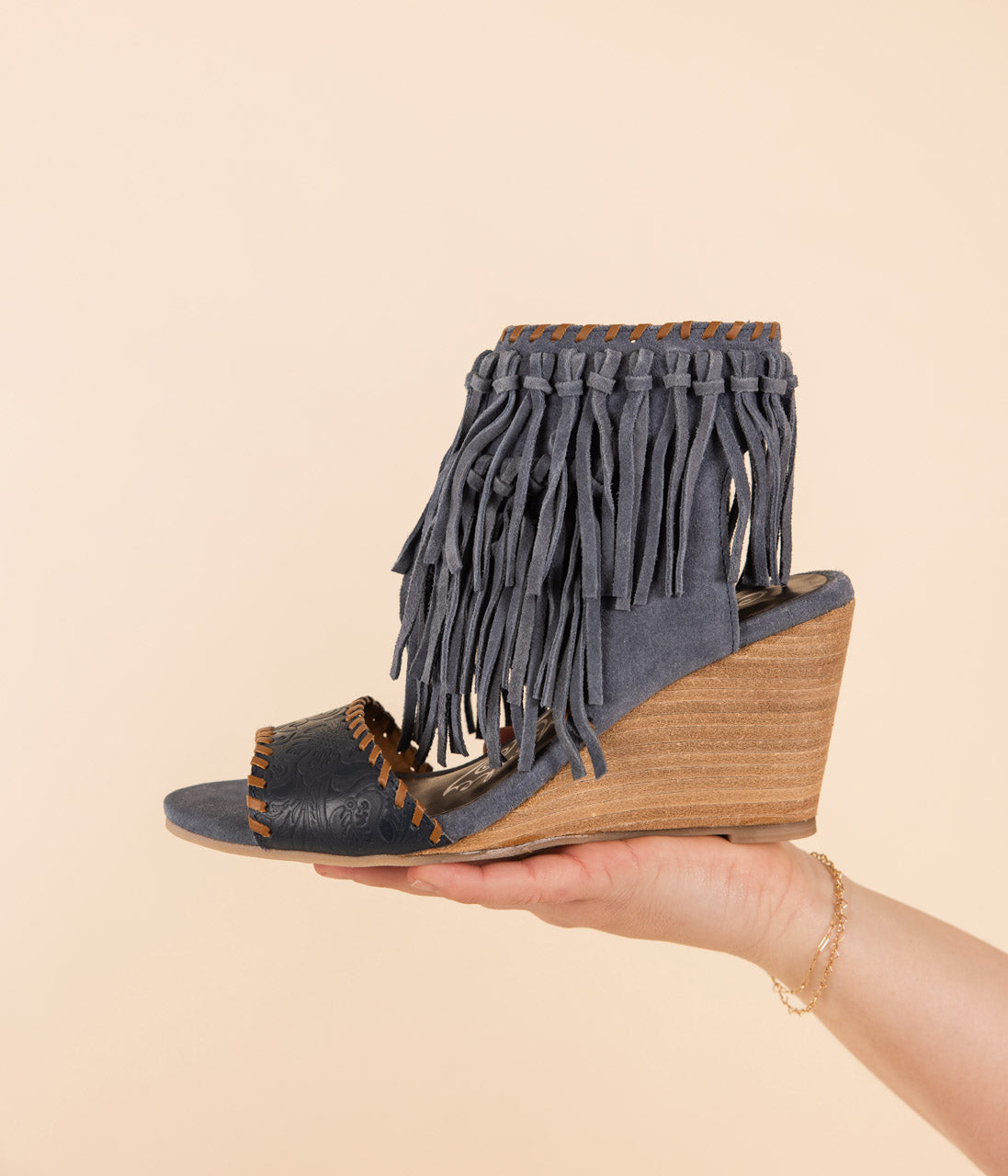 Explore More Collection - True Fringe Wedge in Denim