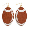 Ham - A Pair of Football Patch  Game Day Drop Earrings