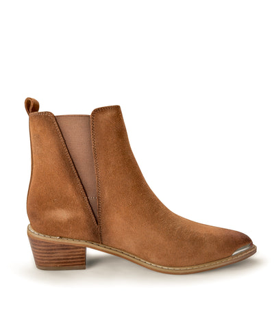 Explore More Collection - Wylie Suede Ankle Boot in Tan