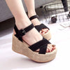 Explore More Collection - Crisscross Open Toe Wedge Sandals