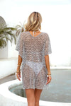 Explore More Collection - Openwork V-Neck Half Sleeve Cover Up