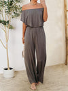 Explore More Collection - Ruffled Off-Shoulder Jumpsuit