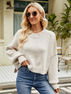 Explore More Collection - Round Neck Lantern Sleeve Sweater