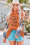 Explore More Collection - Slogan Graphic Floral Long Sleeve Top