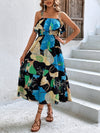 Explore More Collection - Floral Double-Strap Ruffle Hem Dress