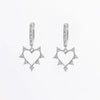 Explore More Collection - 925 Sterling Silver Inlaid Zircon Heart Dangle Earrings