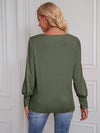 Explore More Collection - Round Neck Lantern Sleeve Blouse