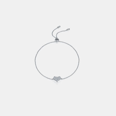 Explore More Collection - Moissanite 925 Sterling Silver Heart Bracelet