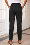 Explore More Collection - Drawstring Straight Pants with Pockets