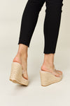 Explore More Collection - Forever Link Clear Strap Espadrille Platform Wedge Sandals