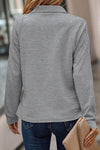 Explore More Collection - Plus Size Quarter Zip Long Sleeve T-Shirt