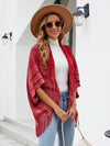 Explore More Collection - Fringe Detail Open Front Poncho
