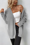 Explore More Collection - Open Front Dropped Shoulder Cardigan