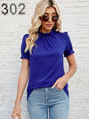 Explore More Collection - Frill Mock Neck Flounce Sleeve Blouse