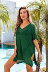 Explore More Collection - Openwork Slit Scoop Neck Cover Up