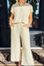 Explore More Collection - Round Neck Top and Wide Leg Pants Set