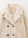 Explore More Collection - Faux Fur Button Up Lapel Neck Coat