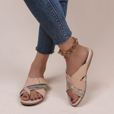 Explore More Collection - Crisscross PU Leather Open Toe Sandals