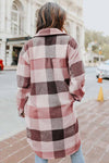 Explore More Collection - Plaid Button Up Dropped Shoulder Coat