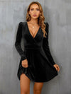 Explore More Collection - Surplice Puff Sleeve Mini Dress