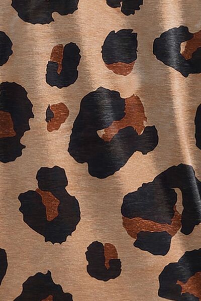 Explore More Collection - Leopard Half Button Short Sleeve T-Shirt
