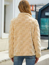 Explore More Collection - Fuzzy Checkered Zip Up Jacket