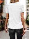 Explore More Collection - Openwork Lace Detail Short Sleeve T-Shirt