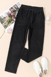 Explore More Collection - Drawstring Straight Pants with Pockets