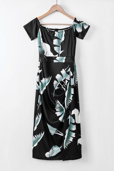 Explore More  Collection - Slit Printed Off-Shoulder Midi Dress