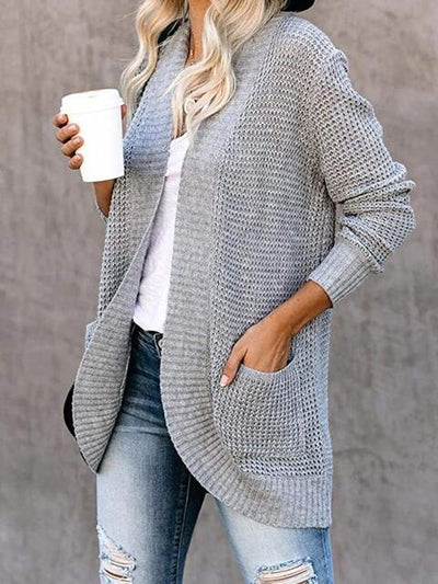 Explore More Collection - Open Front Long Sleeve Cardigan