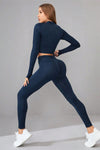 Explore More Collection - Mock Neck Long Sleeve Top and Pants Active Set