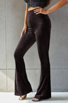 Explore More Collection - Ribbed High Waist Flare Pants