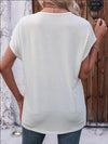 Explore More Collection - Heathered V-Neck Short Sleeve T-Shirt